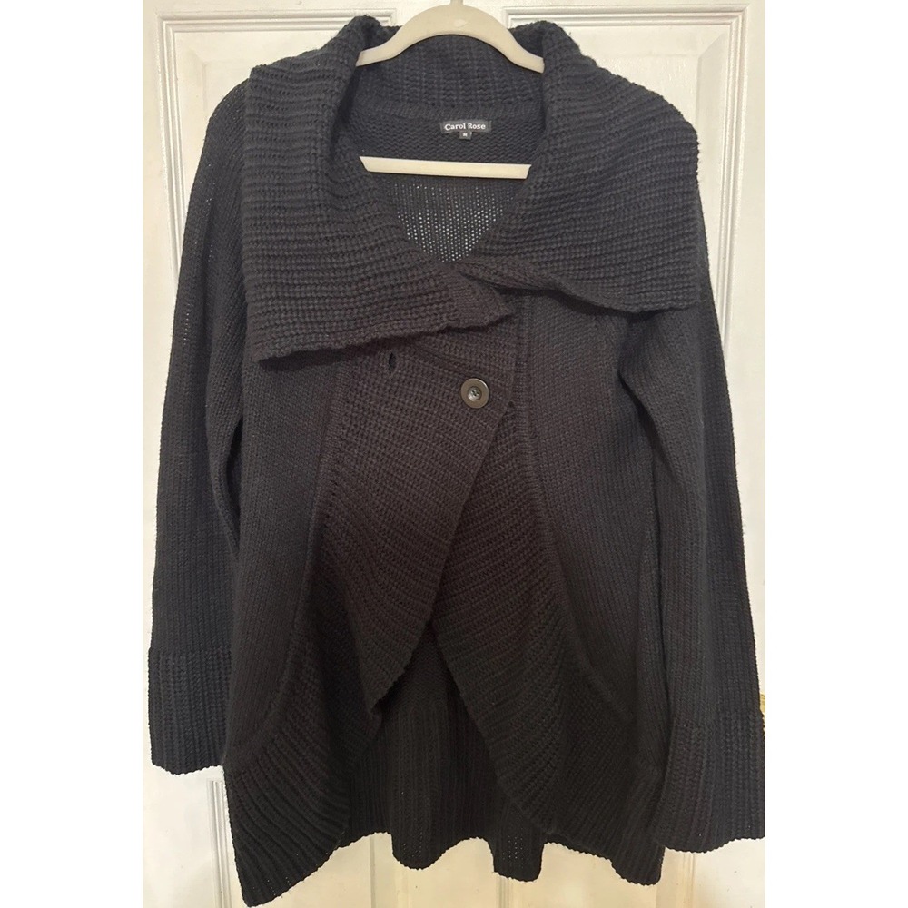 Carol Rose Black‎ Cardigan Sweater M